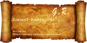 Gansel Radiszló névjegykártya